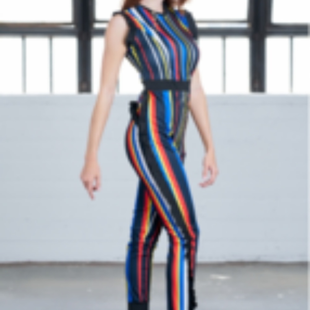 Colorful Ruffled Mesh Sleeves Jumper - Picture 2 of 5